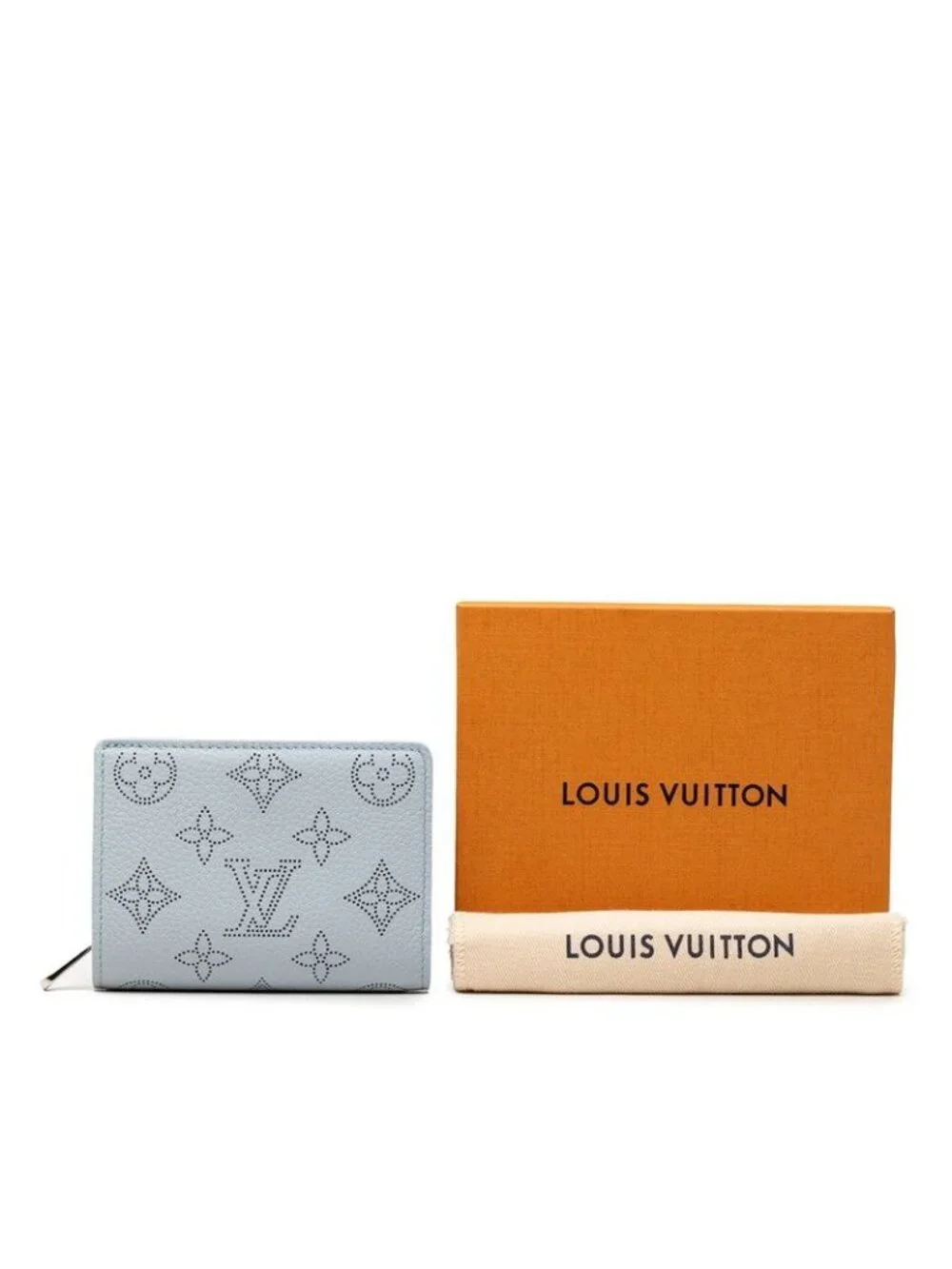 Louis Vuitton Monogram Mahina Portefeuille Clair Bifold Wallet Compact Blue